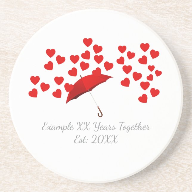 Personalized XX Years Together Anniversary Coaster (Front)