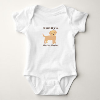 Personalized Yellow Lab Little Sister Brother Baby Bodysuit