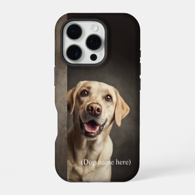 Personalized Yellow Lab Portrait iPhone Case (Back)