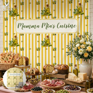 Personalized Yellow Stripe Seamless Olive Oil Tapestry