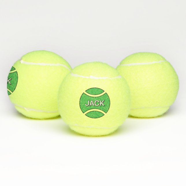 Personalized yellow tennis balls with green logo (Multi)