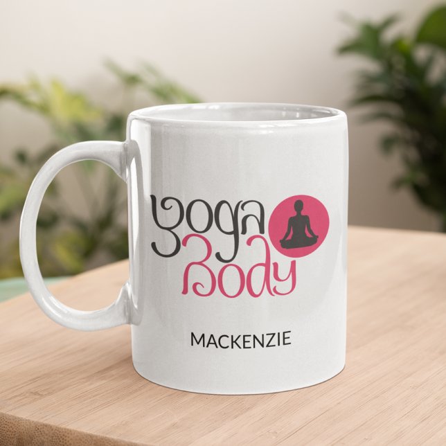 Personalized Yoga Body With Yoga Pose Graphic Coffee Mug (Creator Uploaded)
