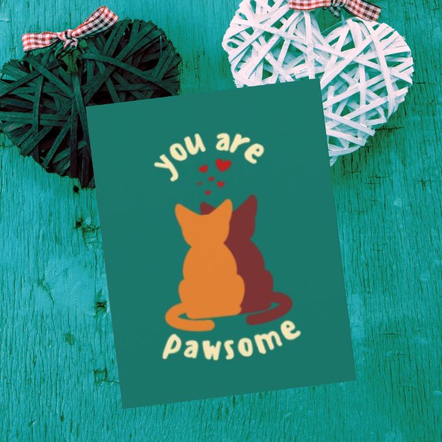 Personalized You are Awesome Cute Cats Valentines  Holiday Card (Buy or Download Now!)