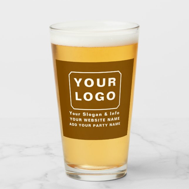 PERSONALIZED  YOUR LOGO NAME CUSTOM TEXT BEER  GLASS (Front Filled)