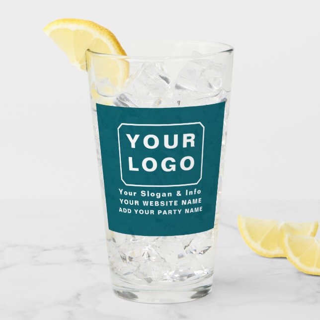 PERSONALIZED  YOUR LOGO NAME CUSTOM TEXT BEER  GLASS (Front Ice)