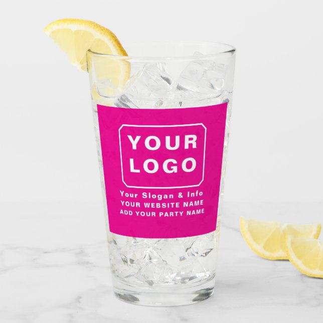 PERSONALIZED  YOUR LOGO NAME CUSTOM TEXT BEER  GLASS (Front Ice)