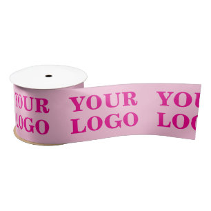 Personalized Your Logo Name Stylish Modern Minimal Satin Ribbon