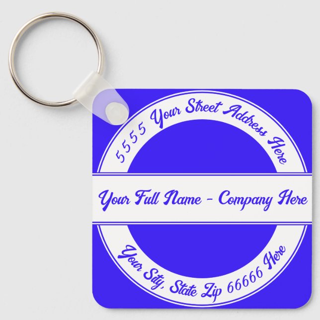 Personalized Your Name Address Keychain Template (Front)