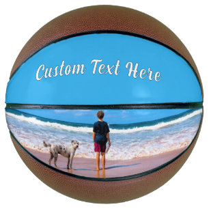 Personalized Your Photo Basketball and Custom Text