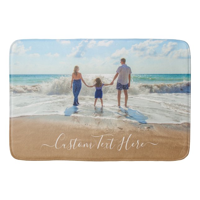 Personalized Your Photo Bath Mat with Custom Text (Front)
