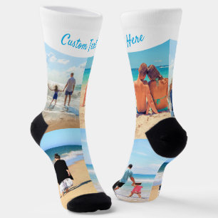 Personalized Your Photo Collage Socks Custom Text