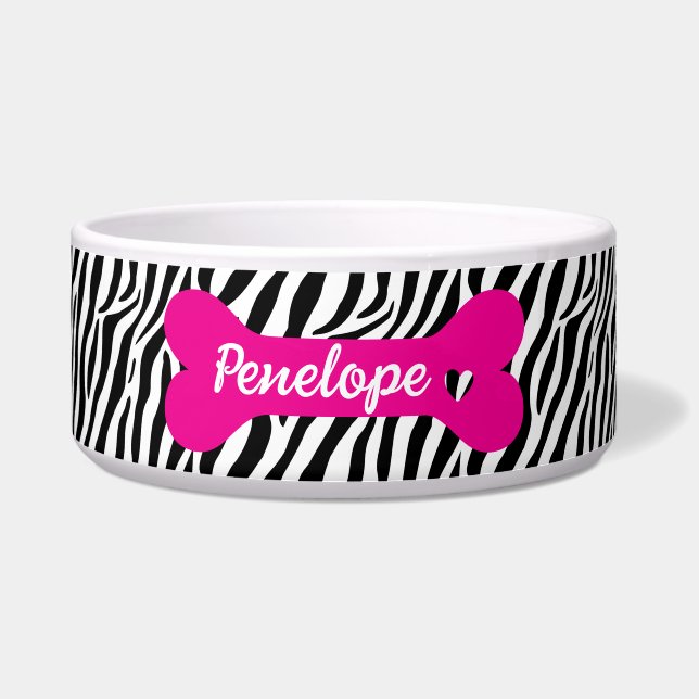 Personalized Zebra Animal Print Bone  (Front)