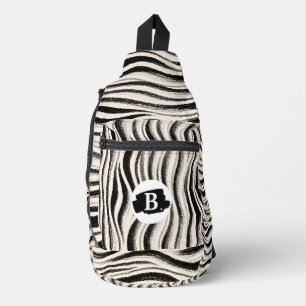 Personalized Zebra Stripe Print Sling Bag