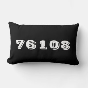 Personalized Zip Code Black Decor Throw Pillow
