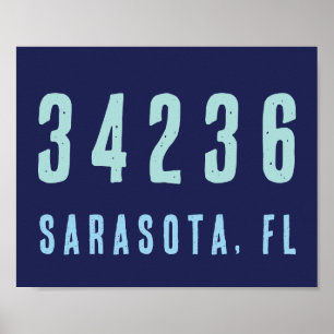 Personalized Zip Code, City, State   Navy Blue Poster