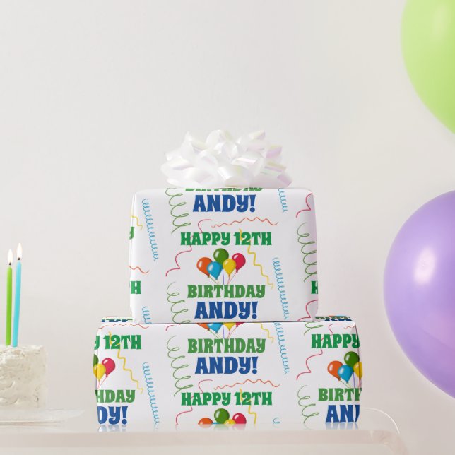 PersonalizedHappy Birthday Balloons Gift Wrapping Paper (Party Gifts)