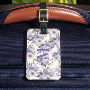 PersonalizedRomantic Violet Sage Botanical Floral Luggage Tag