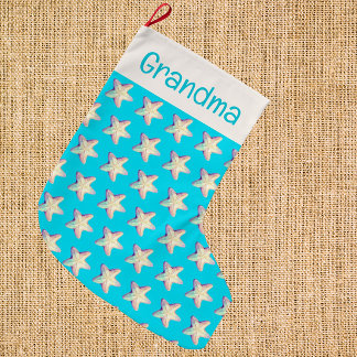 PersonalizedTropical Sparkling Starfish Christmas  Large Christmas Stocking