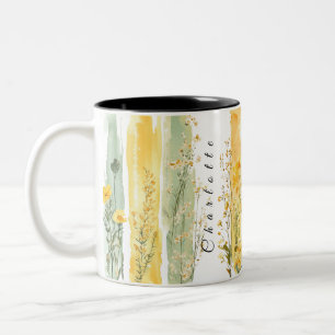 personalizedwildflowersmug 4 Two-Tone coffee mug