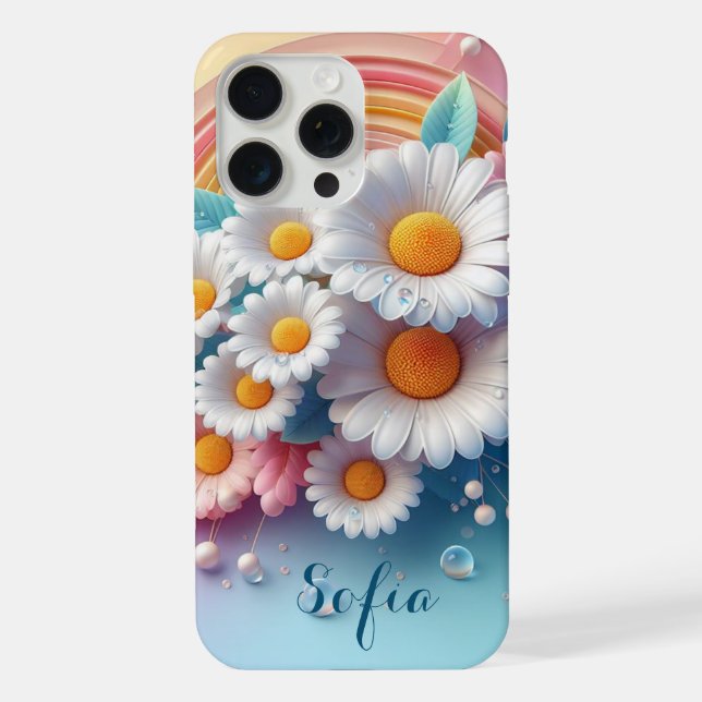Personally Flores Margarita 3D Colors Pastels iPhone Case (Back)