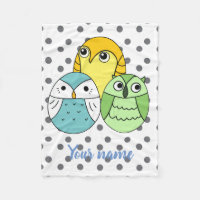 Personalzied adorable dots owl kids white