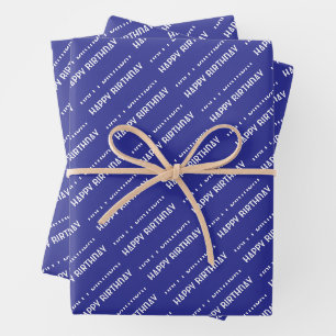 PERSONALZIED NAME STYLISH MODERN HAPPY BIRTHDAY  WRAPPING PAPER SHEET