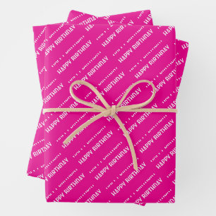 PERSONALZIED NAME STYLISH MODERN HAPPY BIRTHDAY WRAPPING PAPER SHEET