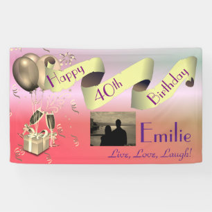 Personalzsed Happy 40th Birthday Banner