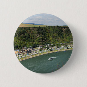 Personenzug an der Loreley 6 Cm Round Badge