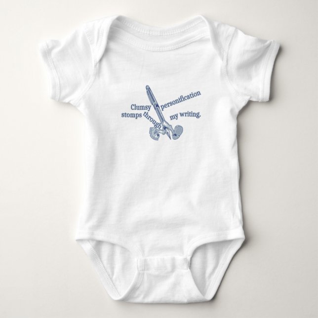 Personification Funny Creative Writing Baby Bodysuit (Front)
