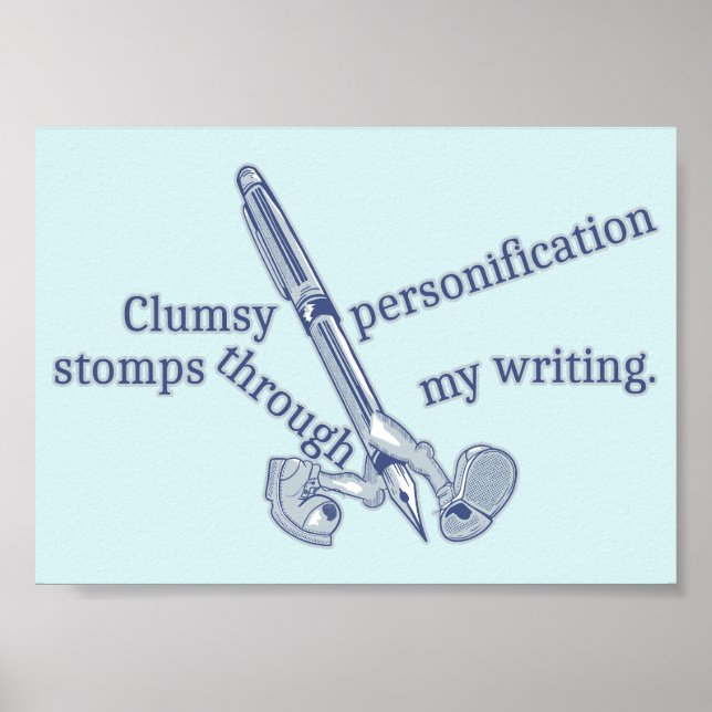 Personification Funny Creative Writing Poster (Front)
