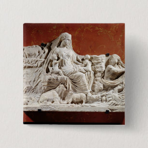 Personification of the earth mother, allegorical r 15 cm square badge