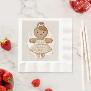personified Gingerbread Ballerina Napkin