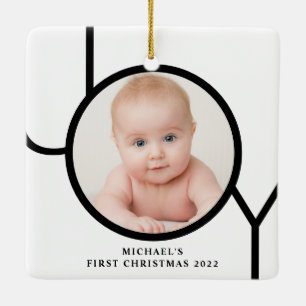 Personilized Baby's First Christmas Photo  Ceramic Ornament