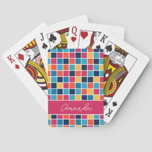 Personised plaid checkered patterns memory playing cards