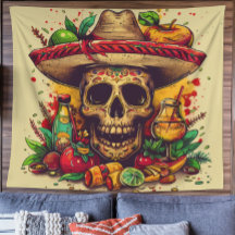 Personizable CInco de Mayo Skull 