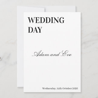 Personizable wedding invitation card