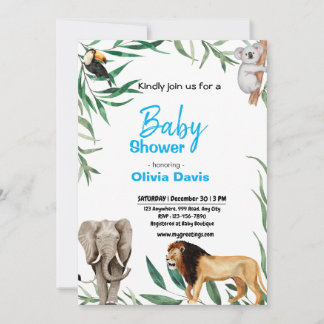 Personlaized Safari Baby Shower Invitation