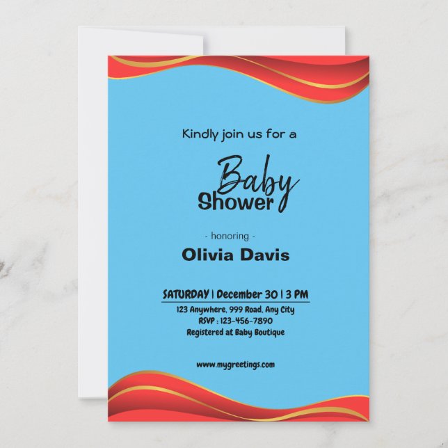 Personlaized Safari Baby Shower Invitation (Front)