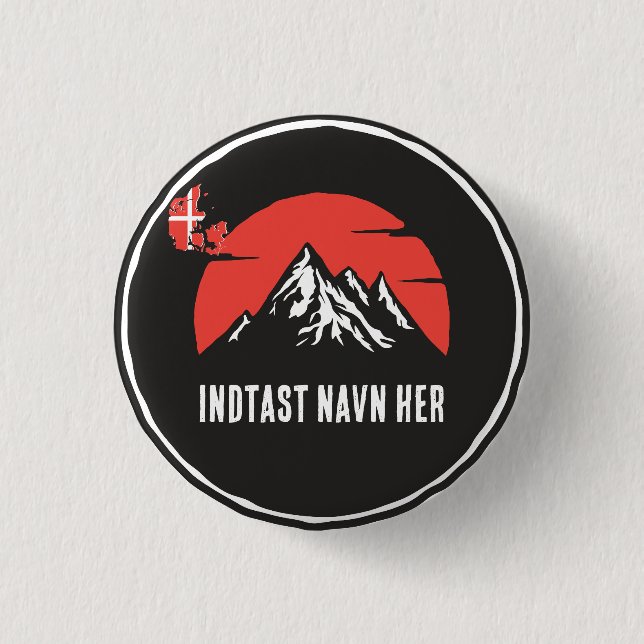 Personligt bynavn Danmark rundt design 3 Cm Round Badge (Front)