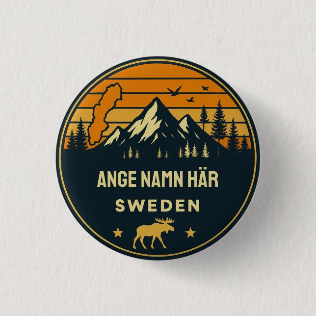 Personligt ortnamn Sverige runt design 3 Cm Round Badge (Front)