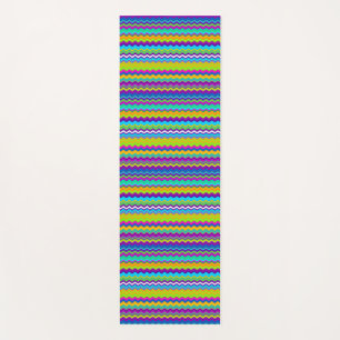 Personlisable Colourful Multicoloured Wavy Lines Yoga Mat
