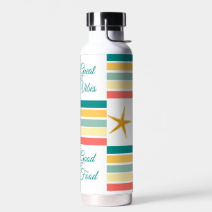 Personlizable "Just Beachy" Themed White Water Bottle