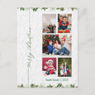 Personlized Merry Christmas Photo Postcard
