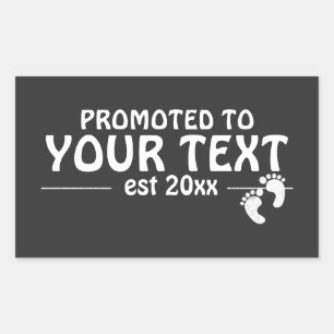 Personlized Promoted to daddy mummy grandpa family Rectangular Sticker