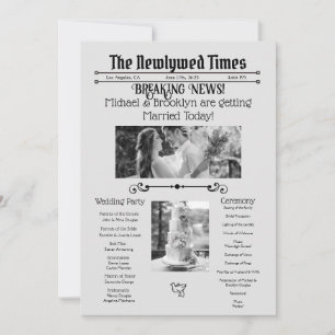 Personlized Wedding Newspaper Program Save The Date