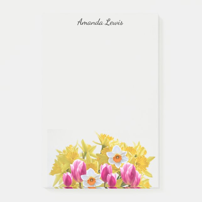Personlized Yellow Daffodil Flower Notes (Front)