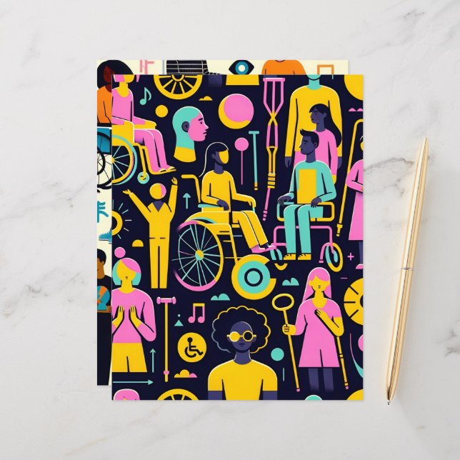 Persons With Disabilities Scrapbook Paper (Front/Back In Situ)