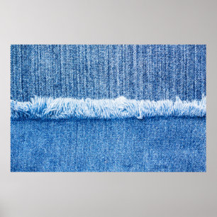 Perspective and closeup view to texture of blue je poster