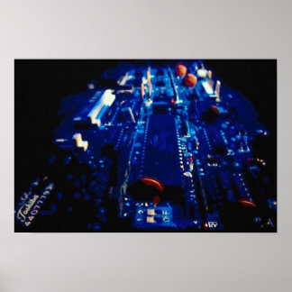 Perspective blue circuit board poster